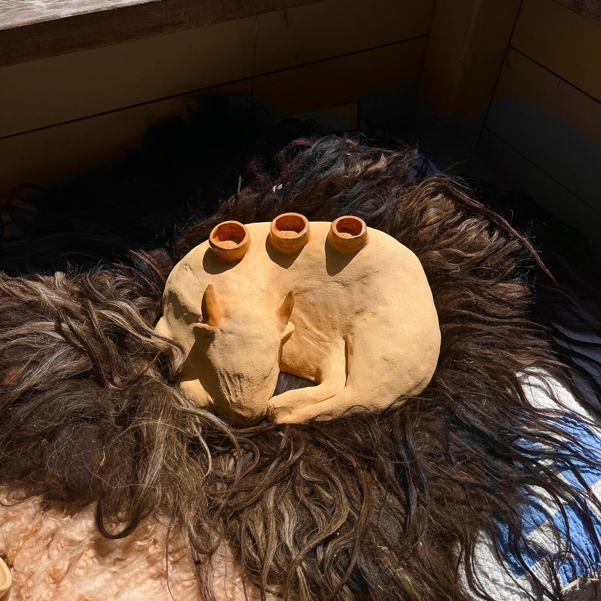Sleeping Calf Candleholder